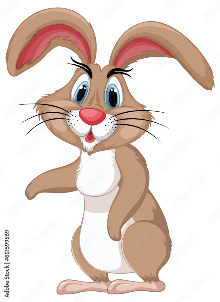 Fototapeta premium Adorable Brown Rabbit Standing Up