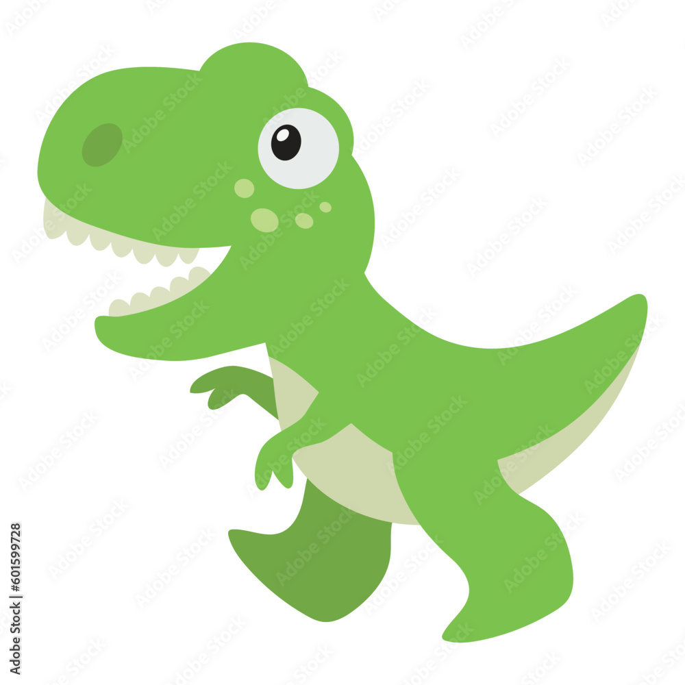Naklejka premium Cute little baby tyrannosaur newly hatched vector cartoon illustration