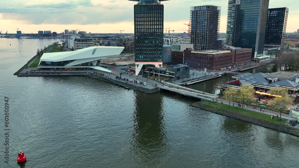 Aerial video about the A'dam lookout tower in Amsterdam, Netherlands.