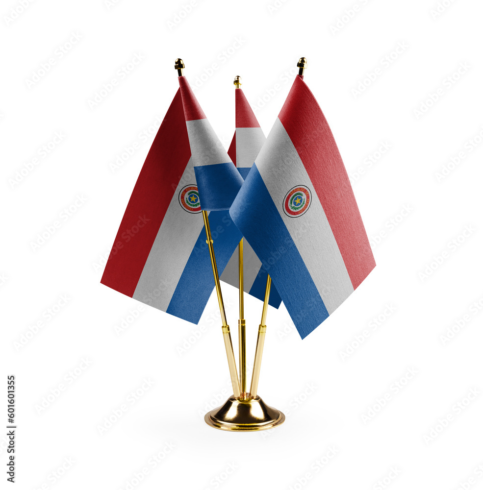 Small national flags of the Paraguay on a white background Small national flags of the Paraguay on a white background