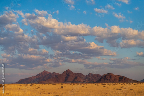 Impression of the Sunset  from a campground in Sesriem  Nambia  gateway to the Sossusvlei.