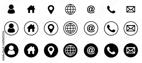 Contact icons set. vector illustration. For your apps and website 