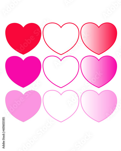 pink and red hearts shape bachground
