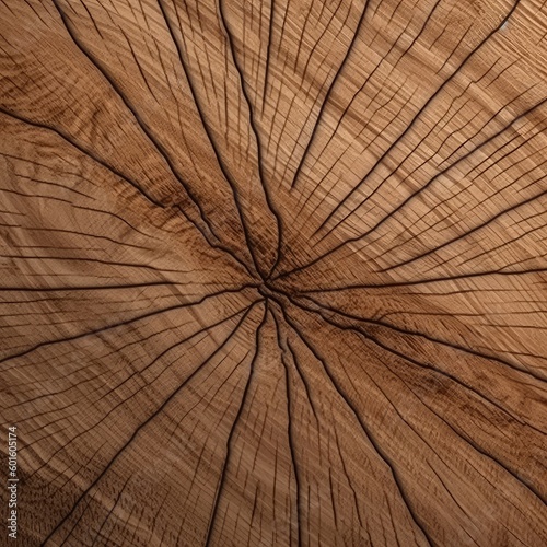 The top-down view of an oak grooves table is a captivating shot for textured background illustrations. (Generative AI)