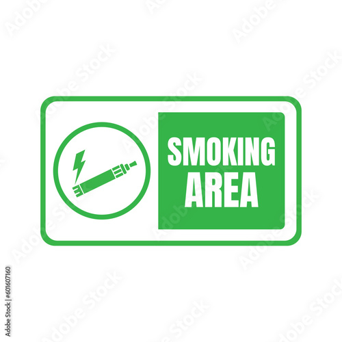 Designated smoking area sign, permitted smoking zone, special vaping zone sign