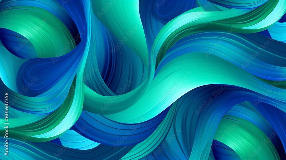 Fototapeta premium Generative AI, An abstract pattern with swirling lines in shades of blue and green