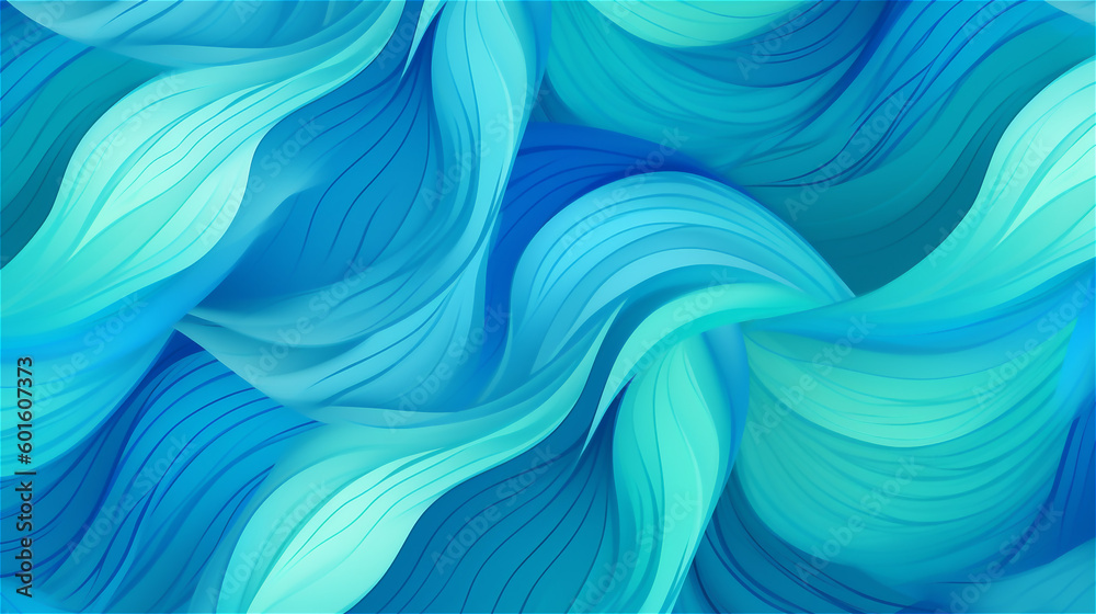 Naklejka premium Generative AI, An abstract pattern with swirling lines in shades of blue and green