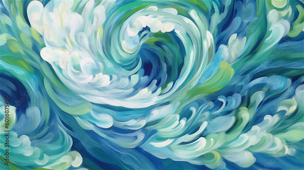 Generative AI, An abstract wave pattern in shades of blue, green, and white Generative AI, An abstract wave pattern in shades of blue, green, and white