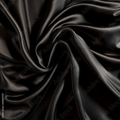 Abstract black silk background. Generative AI