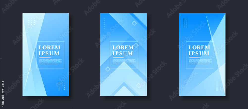Creative Story Package background. colorful, blue gradation, memphis, elegant style