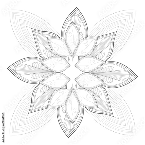 Delightful coloring page for mindful relaxation of the adult. Colouring page for therapy practice. Coloring sheet for fun project