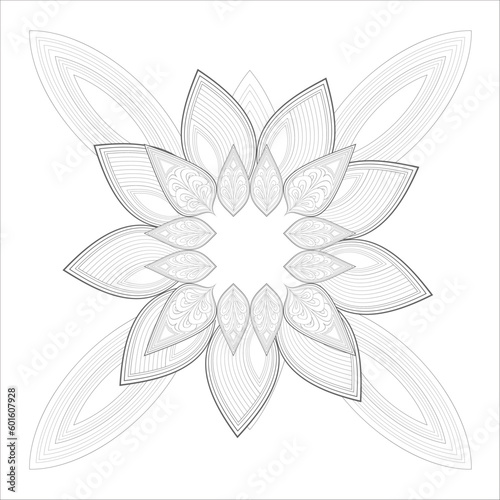 Delightful coloring page for mindful relaxation of the adult. Colouring page for therapy practice. Coloring sheet for fun project