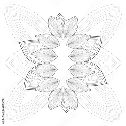Delightful coloring page for mindful relaxation of the adult. Colouring page for therapy practice. Coloring sheet for fun project