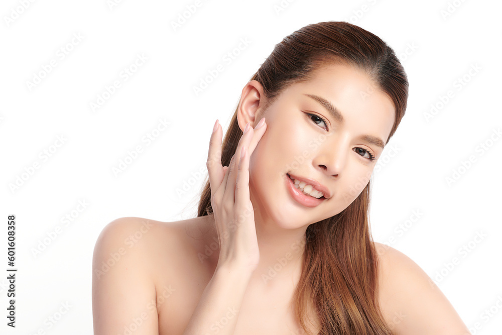 Beautiful young asian woman with clean fresh skin on white background, Face care, Facial treatment, Cosmetology, beauty and spa, Asian women portrait. Beautiful young asian woman with clean fresh skin on white background, Face care, Facial treatment, Cosmetology, beauty and spa, Asian women portrait.