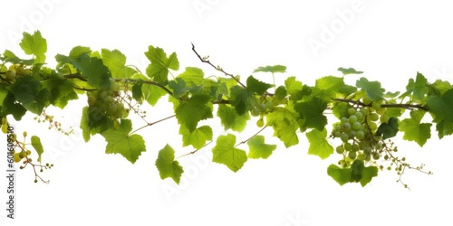Bush grape or three-leaved wild vine ivy plant bush on white background 