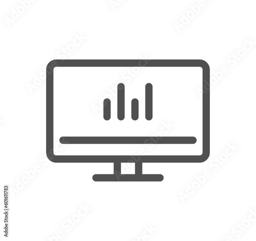 Search engine optimization related icon outline and linear vector.