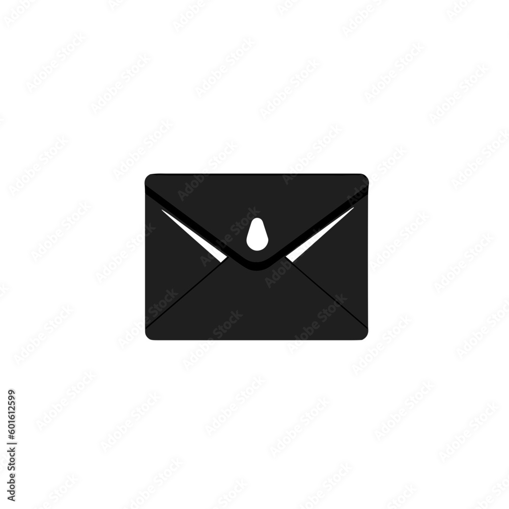 Postal Icon: Simple Black Vector of an Envelope Postal Icon: Simple Black Vector of an Envelope