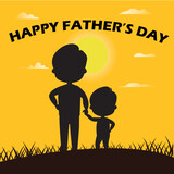 Happy Father's Day Greeting Card And Social Media Post Design. 