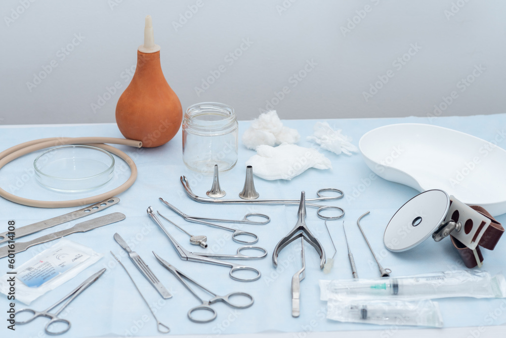 Medical inventory, medical instruments, otolaryngologist, hospital