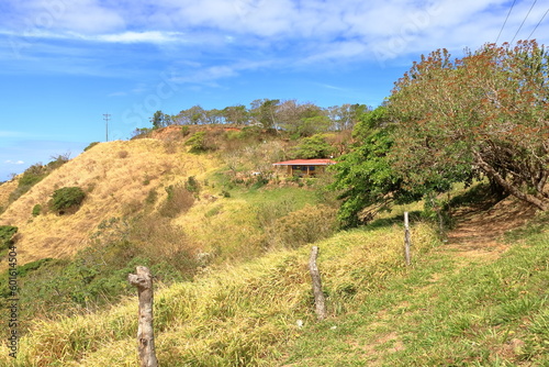 beautiful scenery from the road between Monteverde and Limonal  view over the mountains to the Sea in Costa Rica