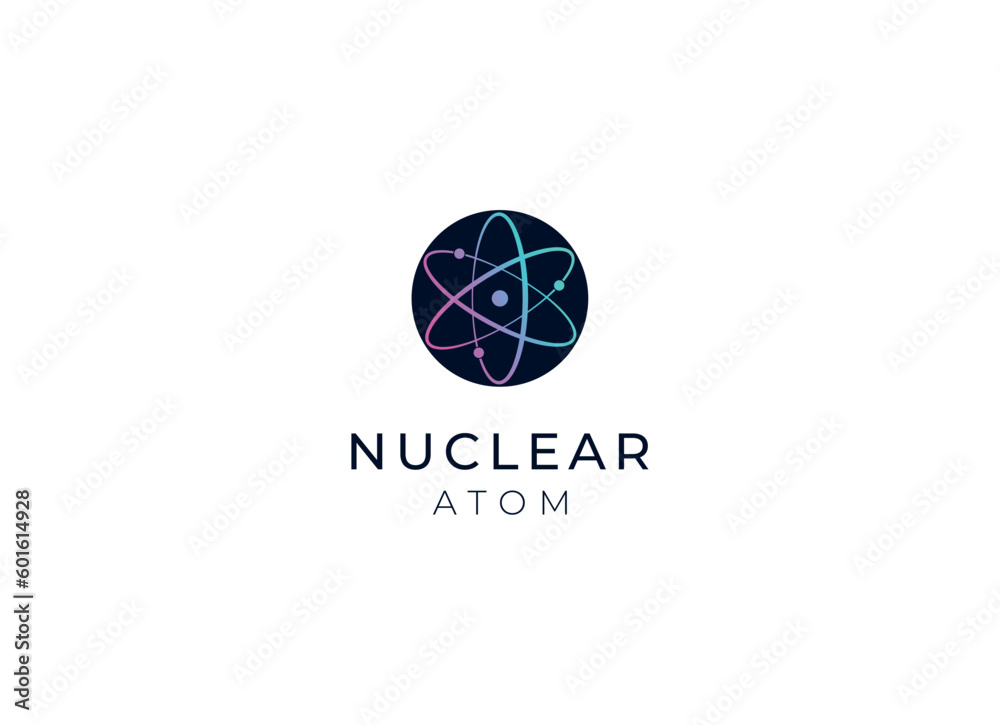 nuclear or atom logo design. Nuclear logo nuclear or atom logo design. Nuclear logo