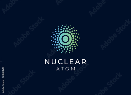 nuclear or atom logo design. Nuclear logo