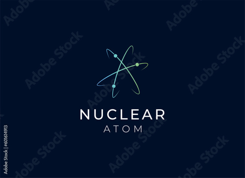 nuclear or atom logo design. Nuclear logo
