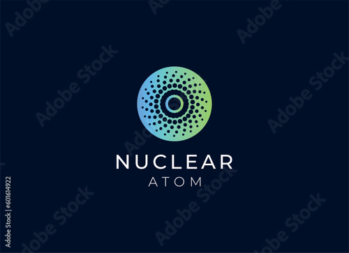 nuclear or atom logo design. Nuclear logo