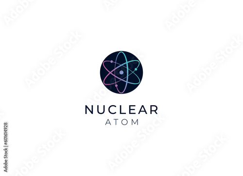 nuclear or atom logo design. Nuclear logo