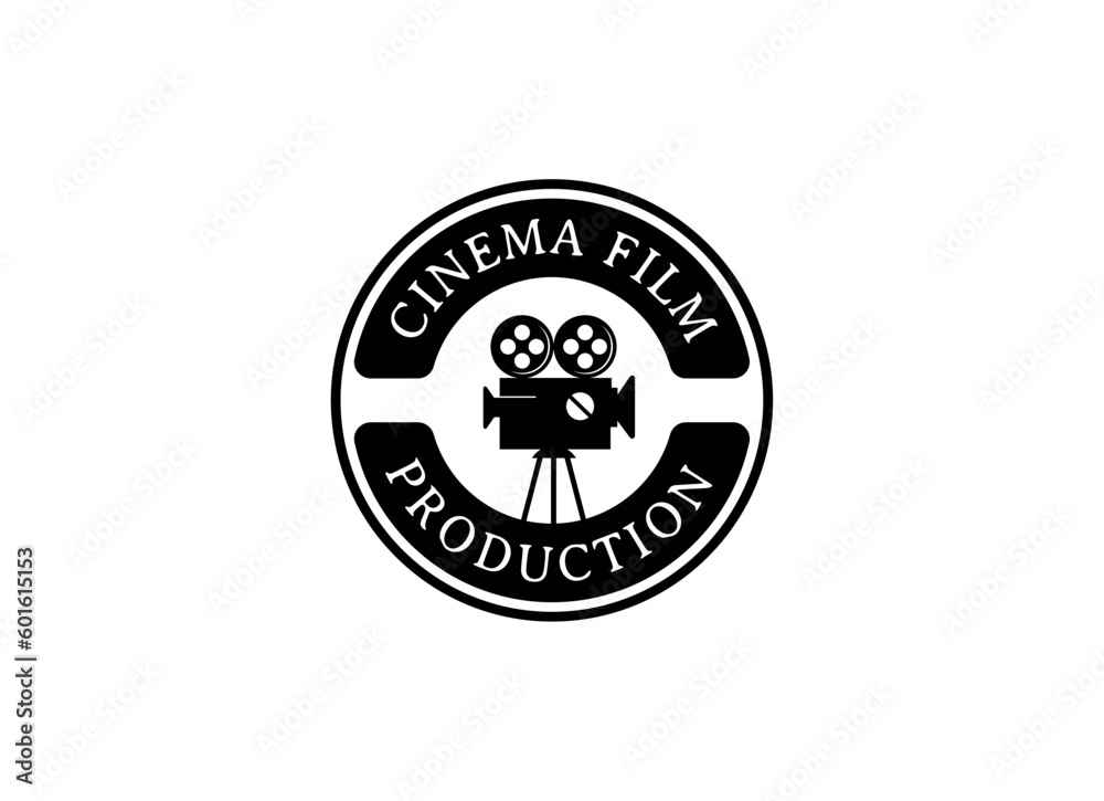 Cinema Logo Design. Movie logo. Roll film with camera logo design template. 