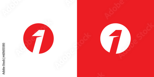 Modern and strong number 1 logo design