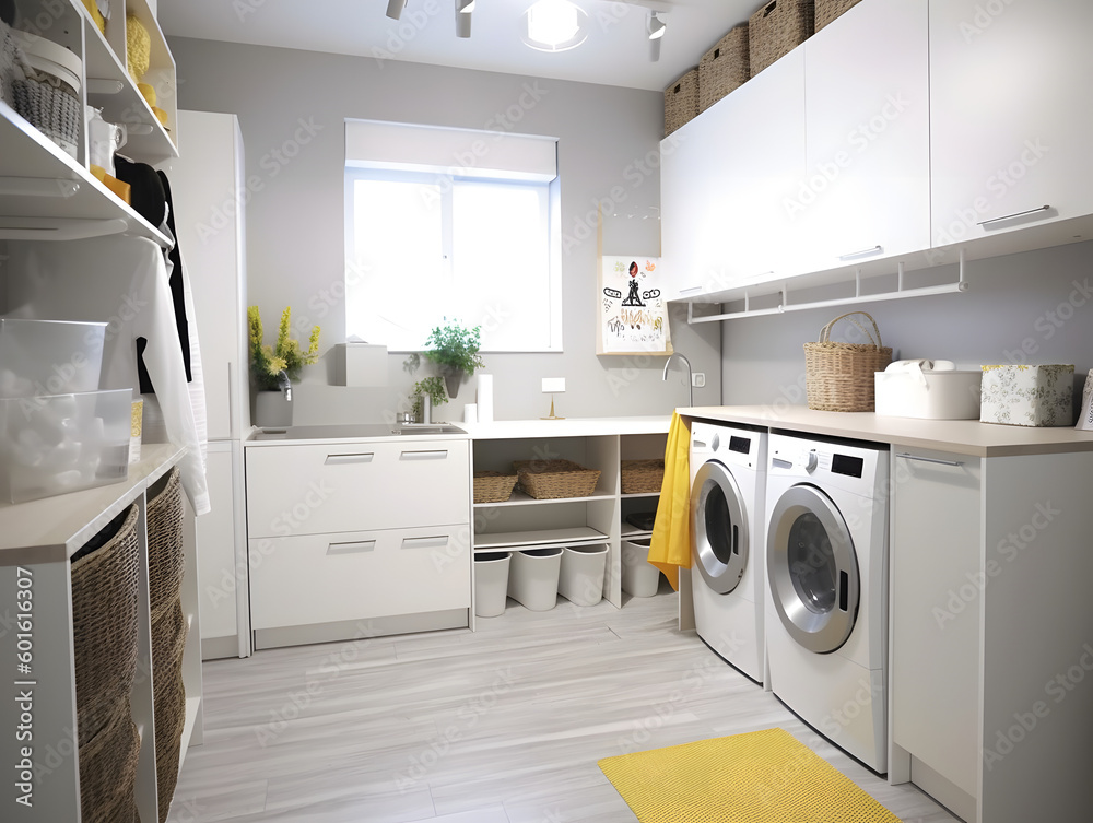 Generative Ai: Neat Interior laundry room