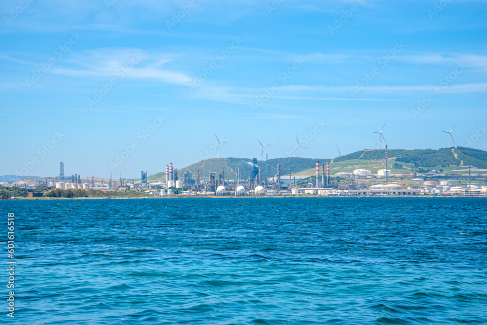 An oil refinery in Turkey Izmit on the coast.