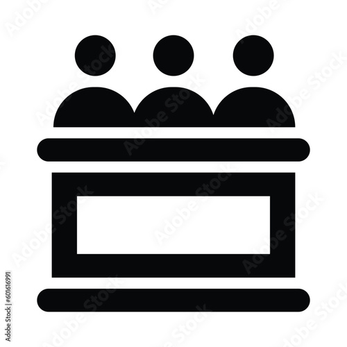 jury justice glyph icon illustration vector graphic