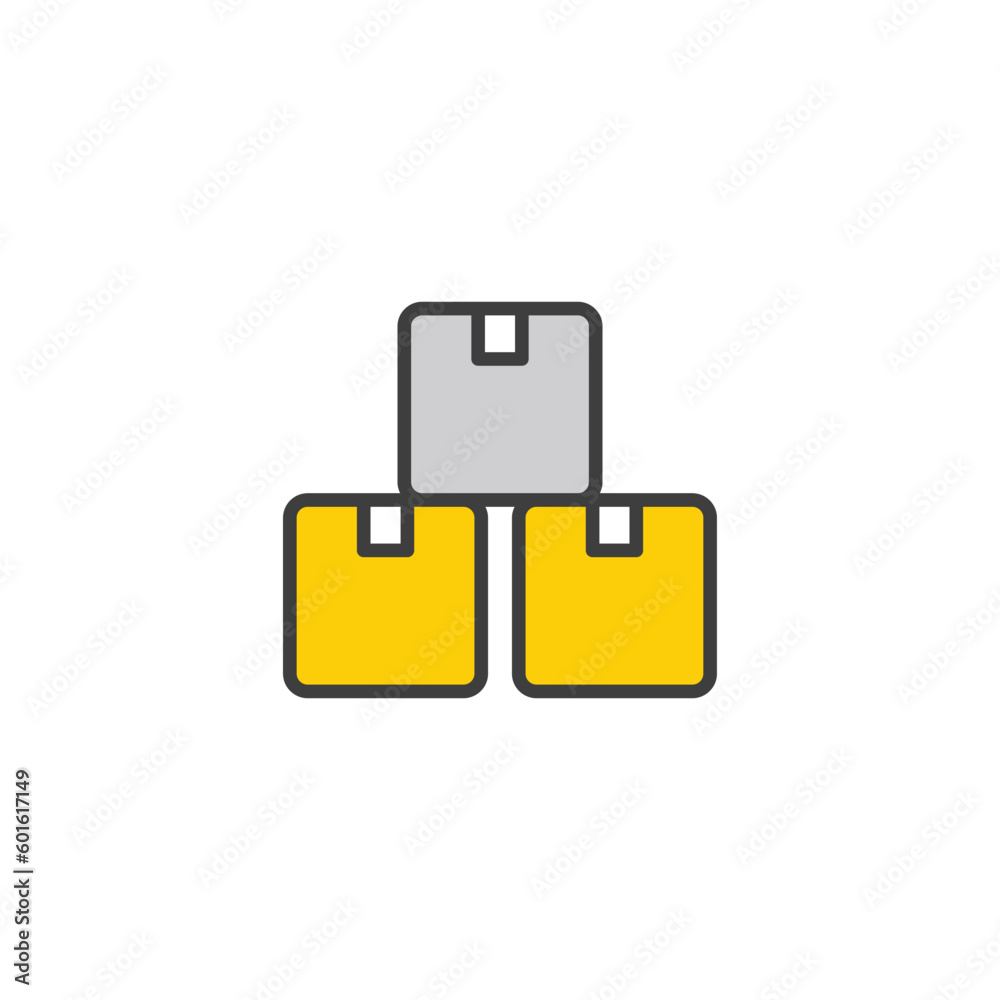 Cargo Boxes icon design with white background stock illustration Cargo Boxes icon design with white background stock illustration