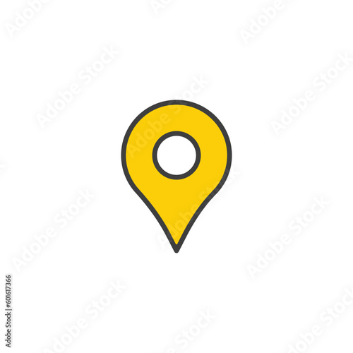 Location Pin icon design with white background stock illustration