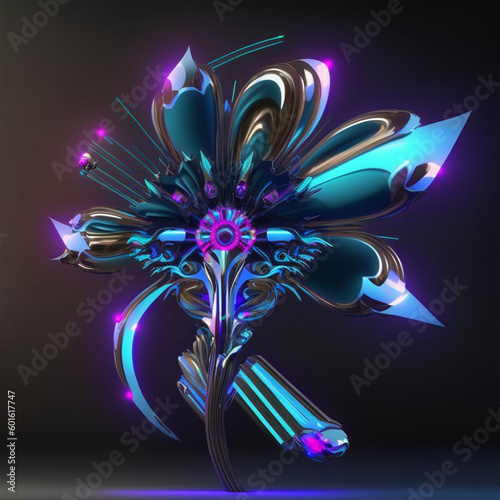 Futuristic alien flowers, science fiction flowers made with Generative Ai technology © Alien Flowers