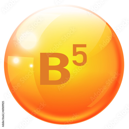 Vitamin icon. Multivitamin supplement. Vitamin B group B 5