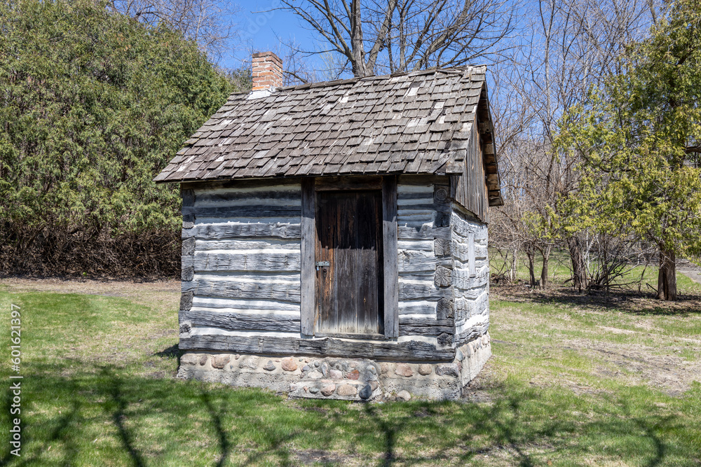Rustic 19th century single room log cabin located in a rural area in the midwestern United States
Rustic 19th century single room log cabin located in a rural area in the midwestern United States