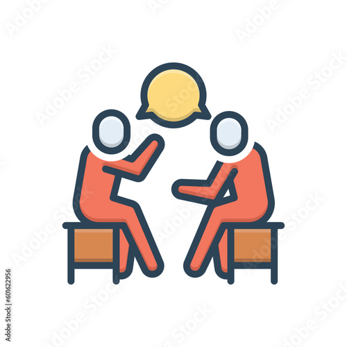 Color illustration icon for discusses 