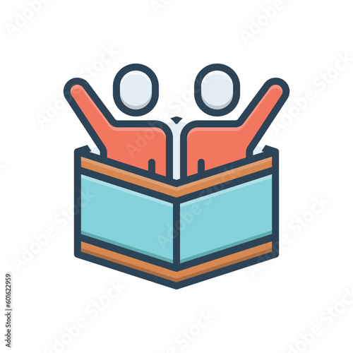 Color illustration icon for contains 