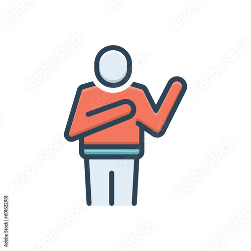 Color illustration icon for honest 