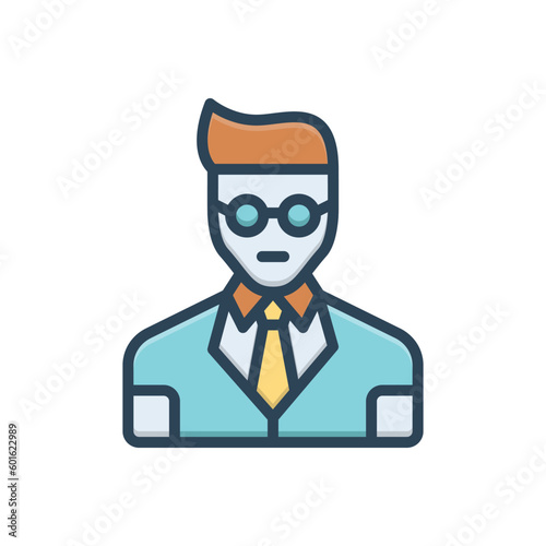 Color illustration icon for personnel  © WEBTECHOPS