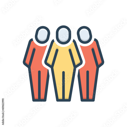 Color illustration icon for related 