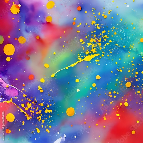 4 Abstract Watercolor Splashes: An artistic and colorful background featuring abstract watercolor splashes in various hues and shades that blend and mix together1, Generative AI
