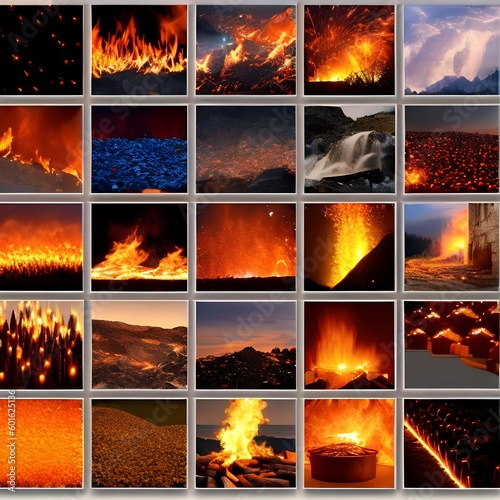 40 Animated Fire: A dynamic and fiery background featuring animated flames and embers that create a passionate and intense atmosphere4, Generative AI