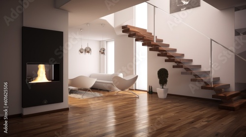 Stylish Interior Design Background. Modern Home. Generative AI. photo