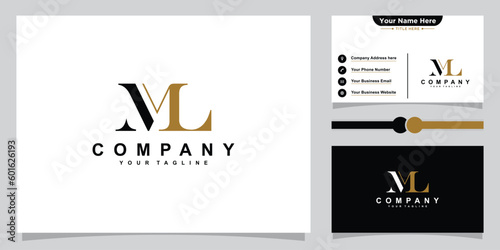 ML or LM letter logo design template vector