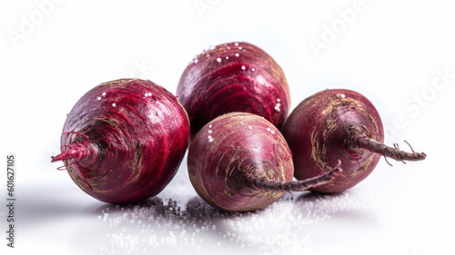 isolated white background photo of Beetroot. generative ai