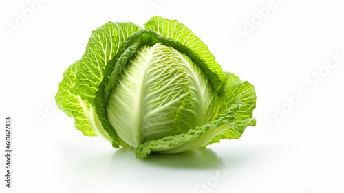 isolated white background photo of cabbage. generative ai